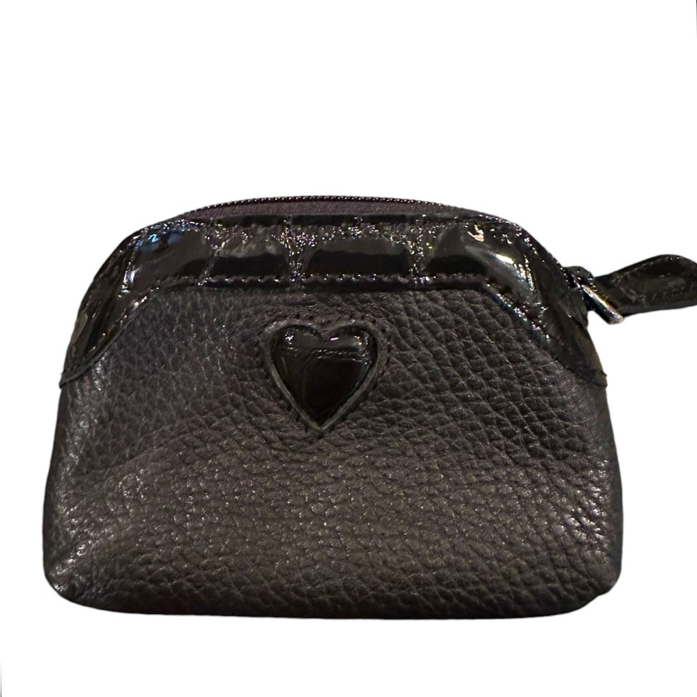Brighton Black Leather Zip Pouch